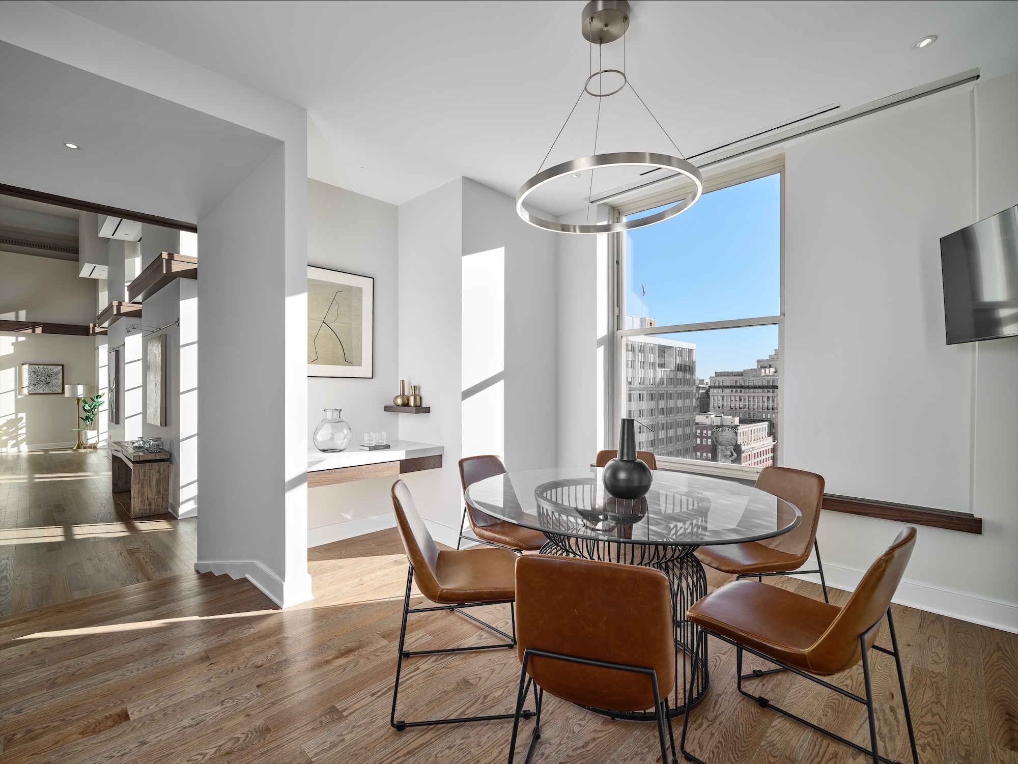 Modern living space renovation by Main Line Craftsmen